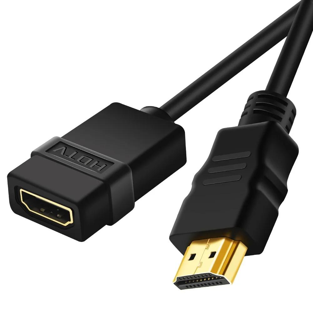 FULL HD 1080p 3D HD-HD Cable Adapter Extension cord High resolution Male to Female HDMI-compatible Cable Connector F